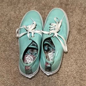 Teal women’s ankle height vans